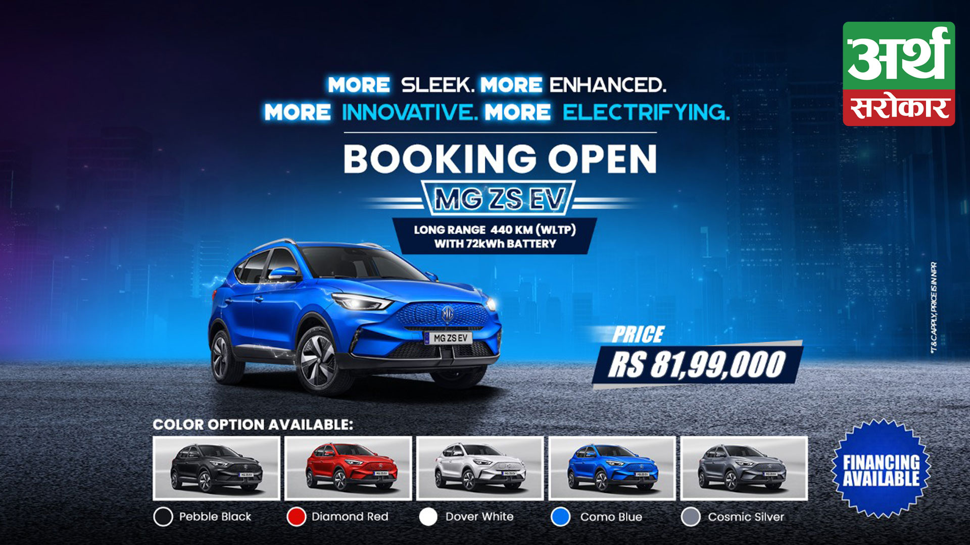 Booking Open for MG ZS EV Long Range, Long Range is Price at Rs.81.99 Lakh